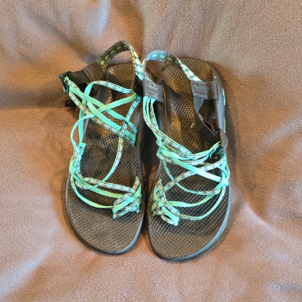 Chaco Brown and Green Sport Sandals for Active Adventures Womens Size 12
